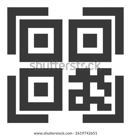 QR code icon isolated on white background.