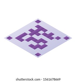 Qr code icon. Isometric of qr code vector icon for web design isolated on white background