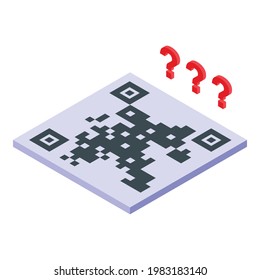 Qr code icon. Isometric of Qr code vector icon for web design isolated on white background