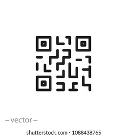 qr code icon, line sign - vector illustration eps10