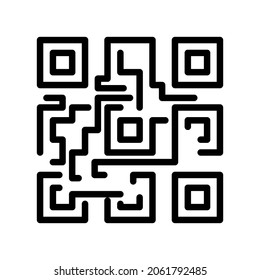 Qr code icon line style vector