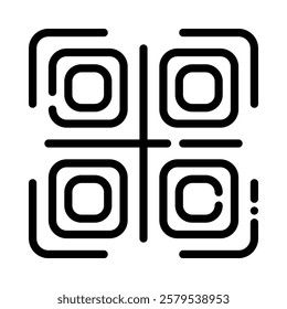QR Code Icon in Line Style