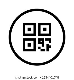 QR code icon. Line vector. Isolate on white background.