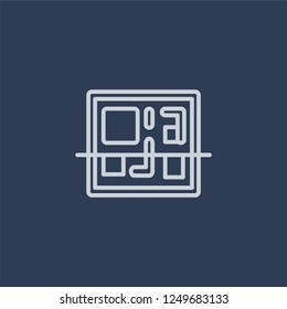 Qr code icon. Qr code linear design concept from  collection. Simple element vector illustration on dark blue background.