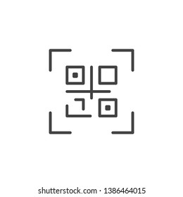 Qr code icon. Linear design symbol with thin line and monochrome outline minimal style. Editable stroke.