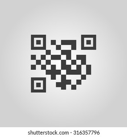 The QR code icon.  Link and URL symbol. Flat Vector illustration