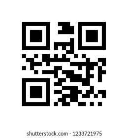 QR Code Icon, Logo On White Background