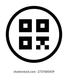 Qr code icon for mobile app, promo tag, mobile payment and identity
