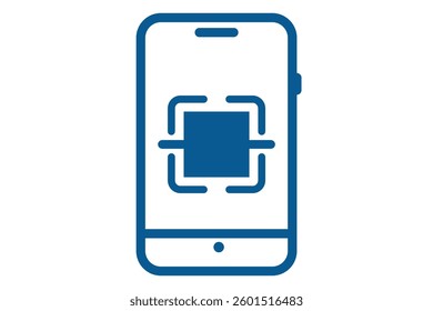 QR code icon. Mobile phone scanning qr-code vector illustration. phone with scanner symbol isolated.
