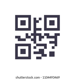 Qr code. Icon on white background isolated