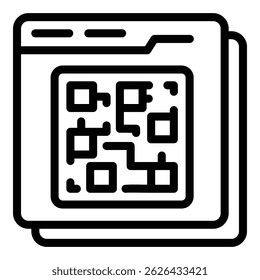 Qr code icon. Outline qr code vector icon for web design isolated on white background