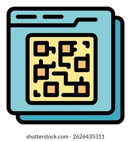 Ícone do código Qr. Contorno qr code vetor icon cor plana isolada