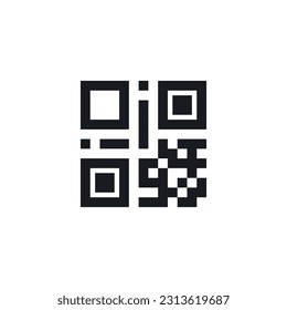 QR code icon for phone interface. Simple and clear vector design, perfect for mobile apps, scanning features, and user interface projects.