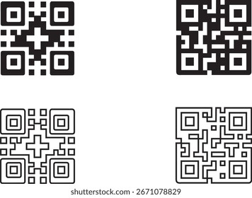 ícone de código qr, digitalizar código qr, ilustração de vetor de digitalização de código qr