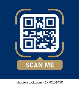 Qr code icon. Scanning Identification System. Scan Me. Name scan. Vector illustration.