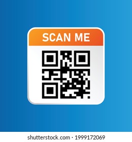 Qr code icon. Scanning Identification System. Scan Me. Name scan. Vector illustration.