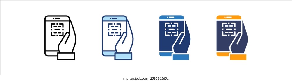 Qr Code Icon Set Multiple Style Collection
