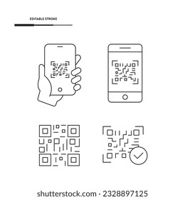 Qr Code Icon Set Vector Design.