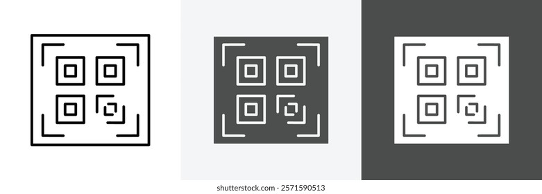 Qr Code Icon set vector art