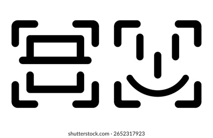 Ícone de código Qr definido. Ilustração vetorial.