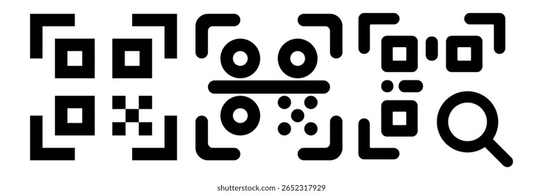 Qr code icon set. Vector illustration.