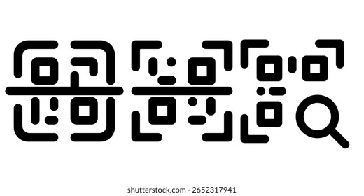 Ícone de código Qr definido. Ilustração vetorial.