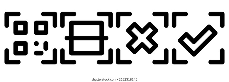 Qr code icon set. Vector illustration.