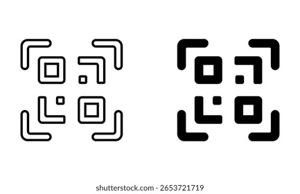 Qr code icon set. Vector illustration.