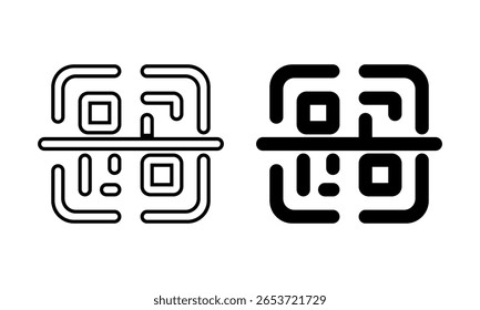 Qr code icon set. Vector illustration.