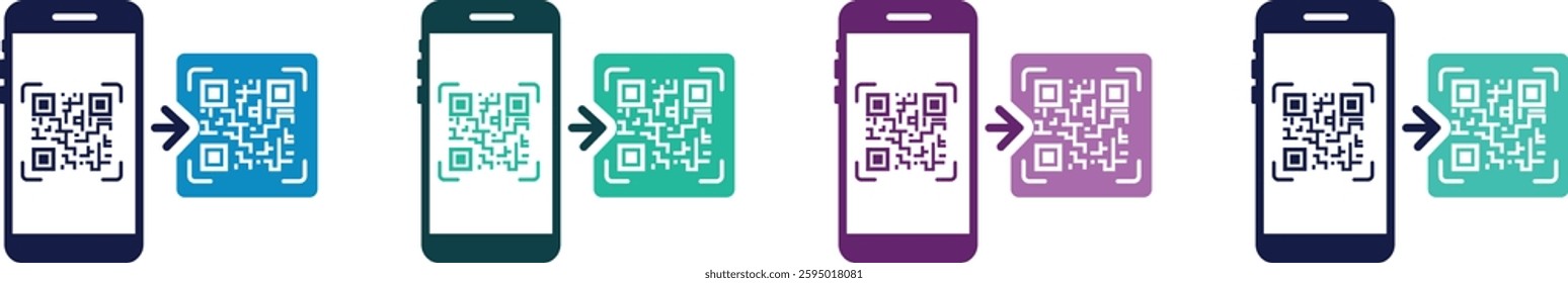 QR code icon set icon set You can easily change the color