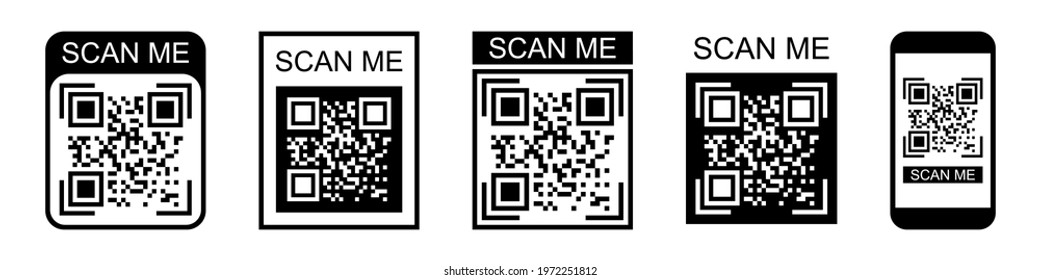 Qr Code Icon Sign Set Stock Vector (Royalty Free) 1972251812 | Shutterstock