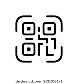 Qr code icon. Simple outline scanning qr code symbol. E-commerce and shopping icon