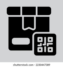 Qr code icon in solid style about logistics, use for website mobile app presentation