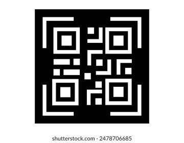 QR code icon. Stroke outline style. Vector. Isolate on white background.