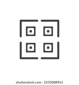 Icono de código Qr Marca de símbolo en estilo relleno