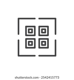 Qr code icon Symbol mark in filled style