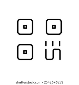 QR code icon Thin line art isolated