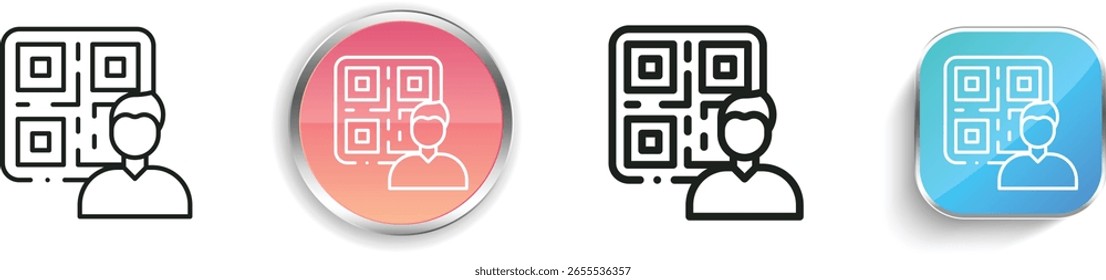 qr code icon. Thin Linear, Regular and Button Style Design Isolated On White Background