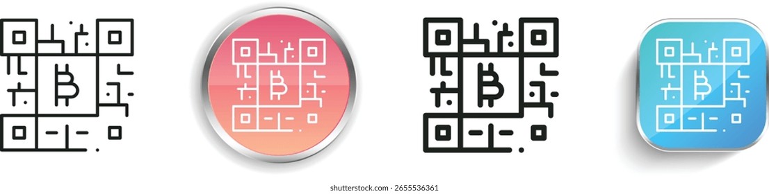 ícone do código qr. Design fino, linear, regular e estilo botão isolado no fundo branco