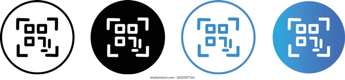 Icono de código QR transparente png. Sencillo escaneo digital de código QR. Código QR para el pago, animación del escáner en el fondo negro del símbolo,
