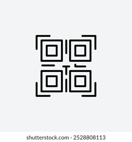 QR code icon in tree different line stroke sizes.