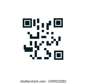 QR code icon vector flat illustration