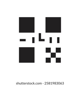 QR code icon Vector flat thin line illustration