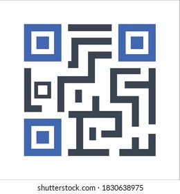 Icono de código Qr, gráficos vectoriales