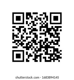 QR code icon. Vector illustration. Sample for smartphone scanning isolated on white background.