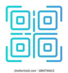 qr code icon vector illustration in gradient style for any projects, use for website mobile app presentation