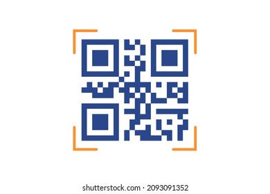 QR code icon. Vector illustration in flat style