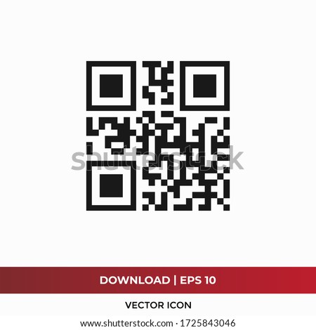 QR code icon vector. Special identity code sign