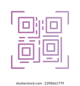 qr code icon with white background vector stock illustration