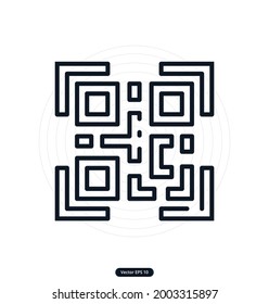 qr code Icons. Cryptocurrency and Blockchain vector icons. Crypto Icon Set Featuring Bitcoin, Wallet, Mining, P2P,  Smart Contracts, money exchange Vectors icon. EPS10